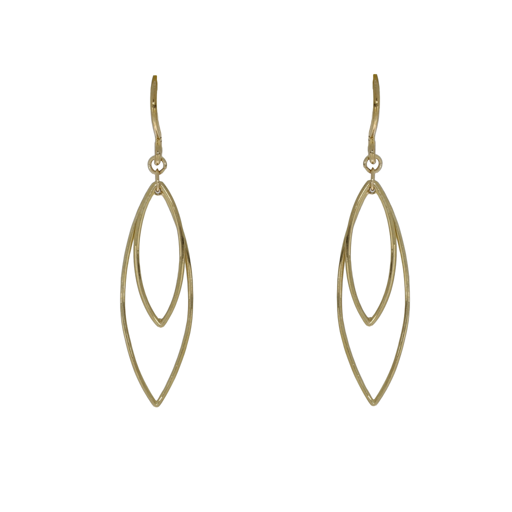 8 Karat Dobbelt Ørehænger