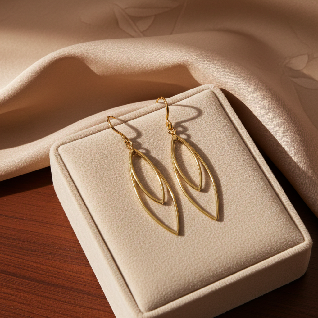 8 Karat Dobbelt Ørehænger