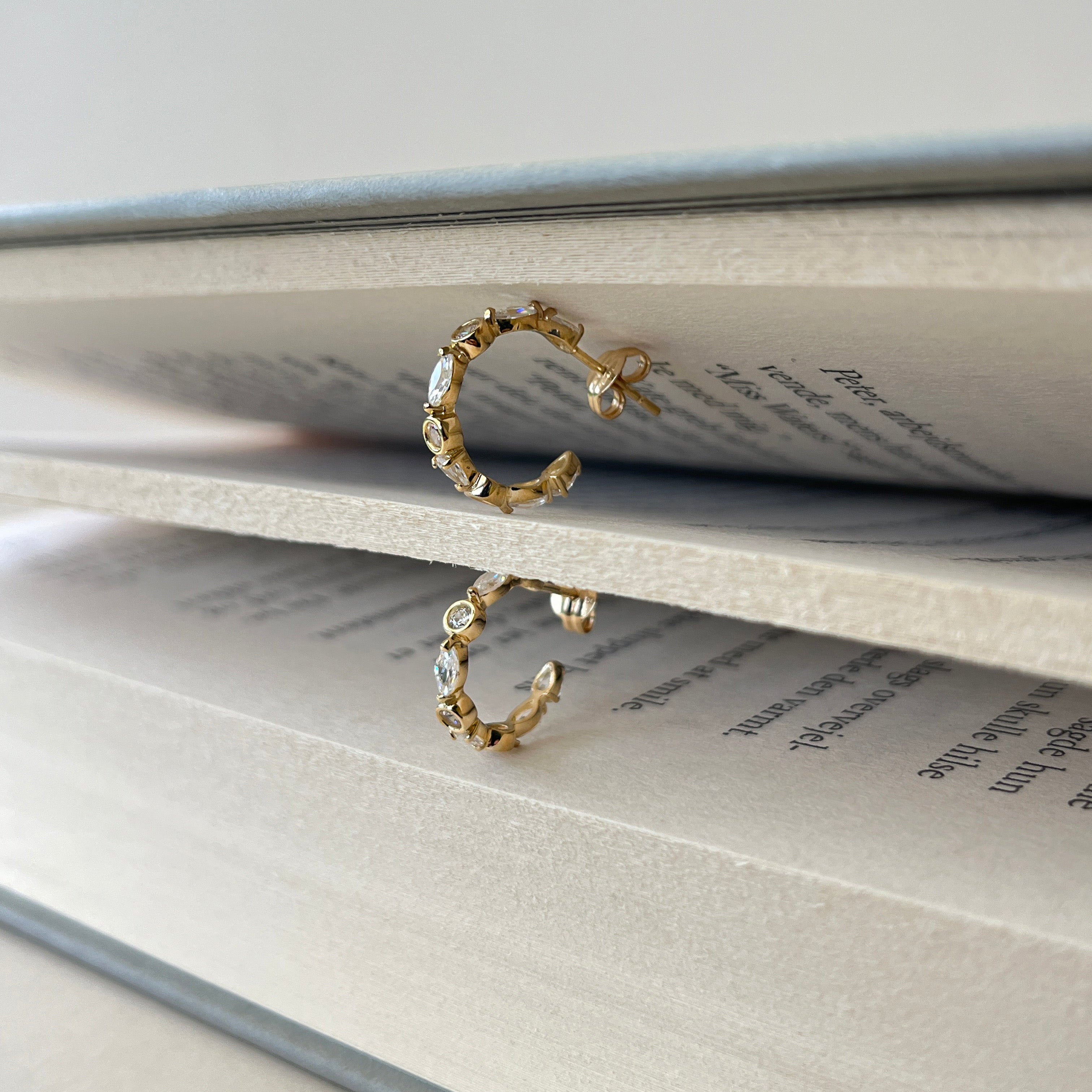 8 Karat Funklende Halv Creoler