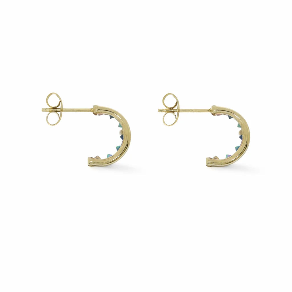 8 Karat Multifarvet Halv Creoler