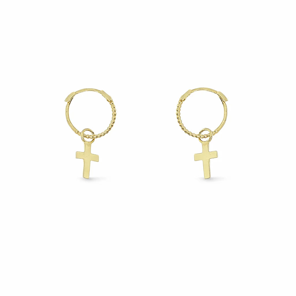 8 Karat Creoler m. Kors