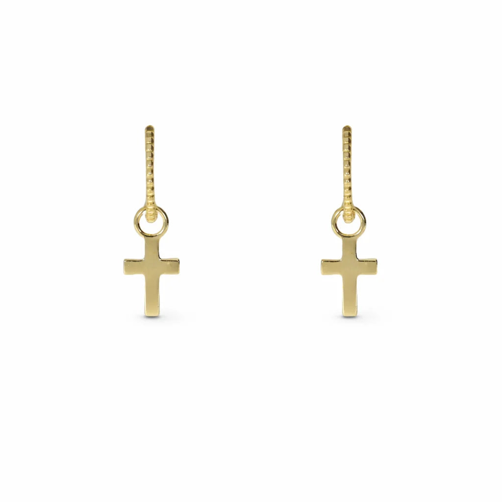 8 Karat Creoler m. Kors