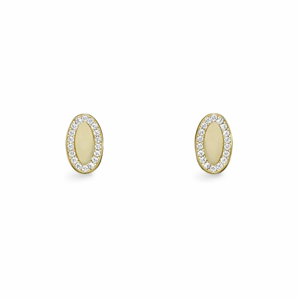 8 Karat Oval Plade Ørestikker
