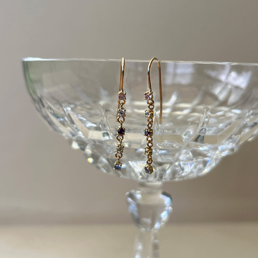 8 Karat Multifarvet Ørehænger