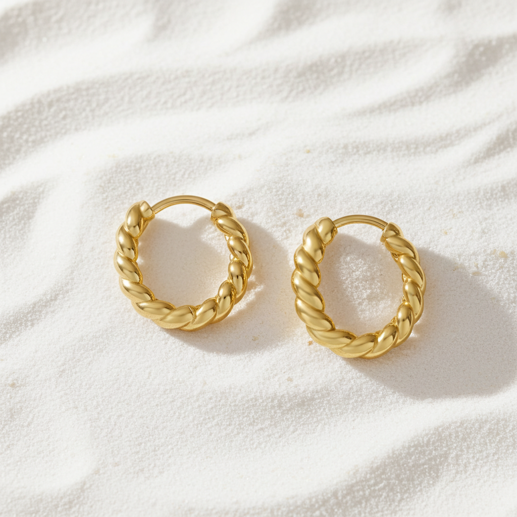 8 Karat Snoede Creoler