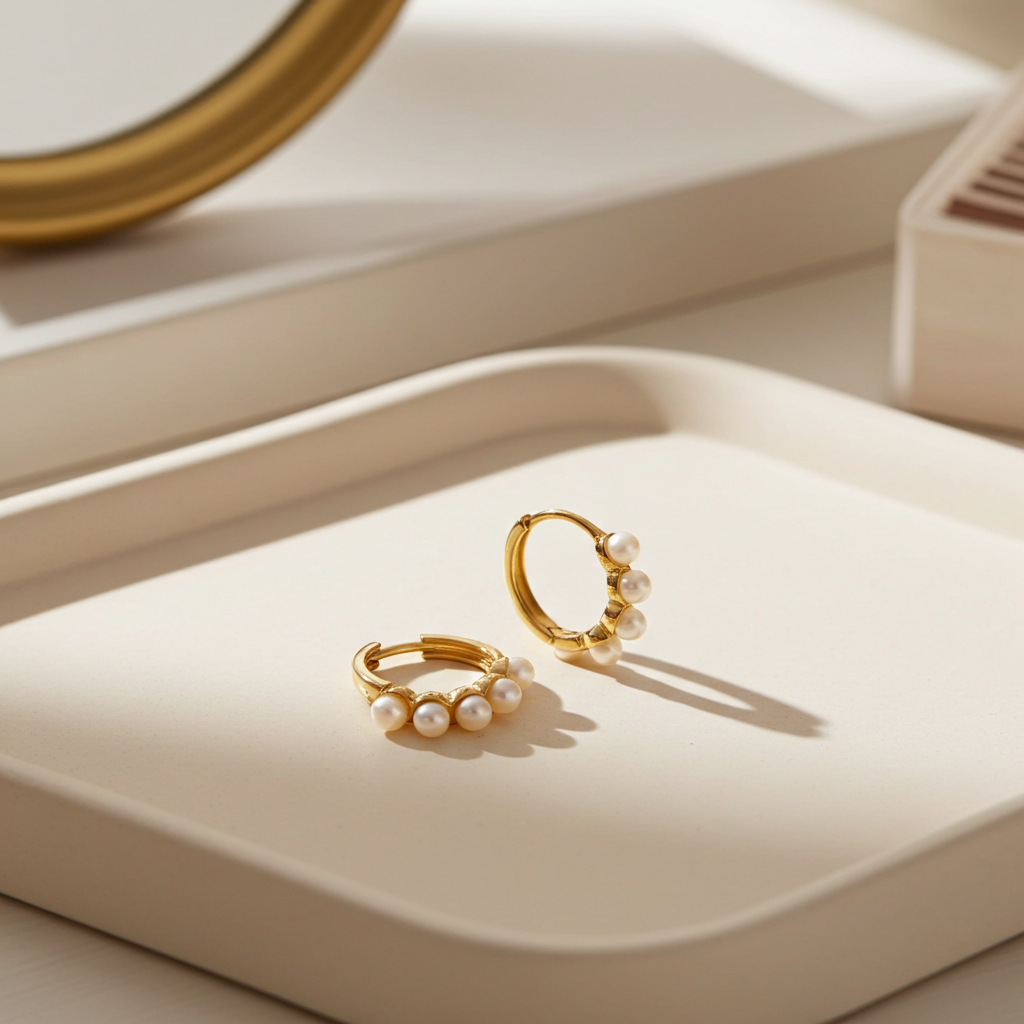 8 Karat Ferskvandsperle Creoler