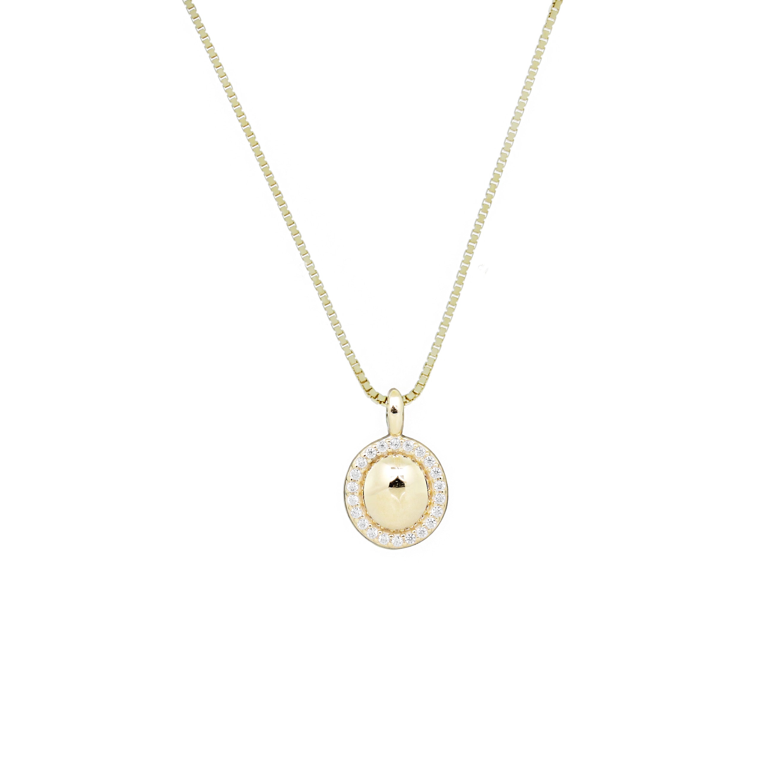 8 Karat Oval Plade Halskæde