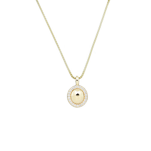 8 Karat Oval Plade Halskæde