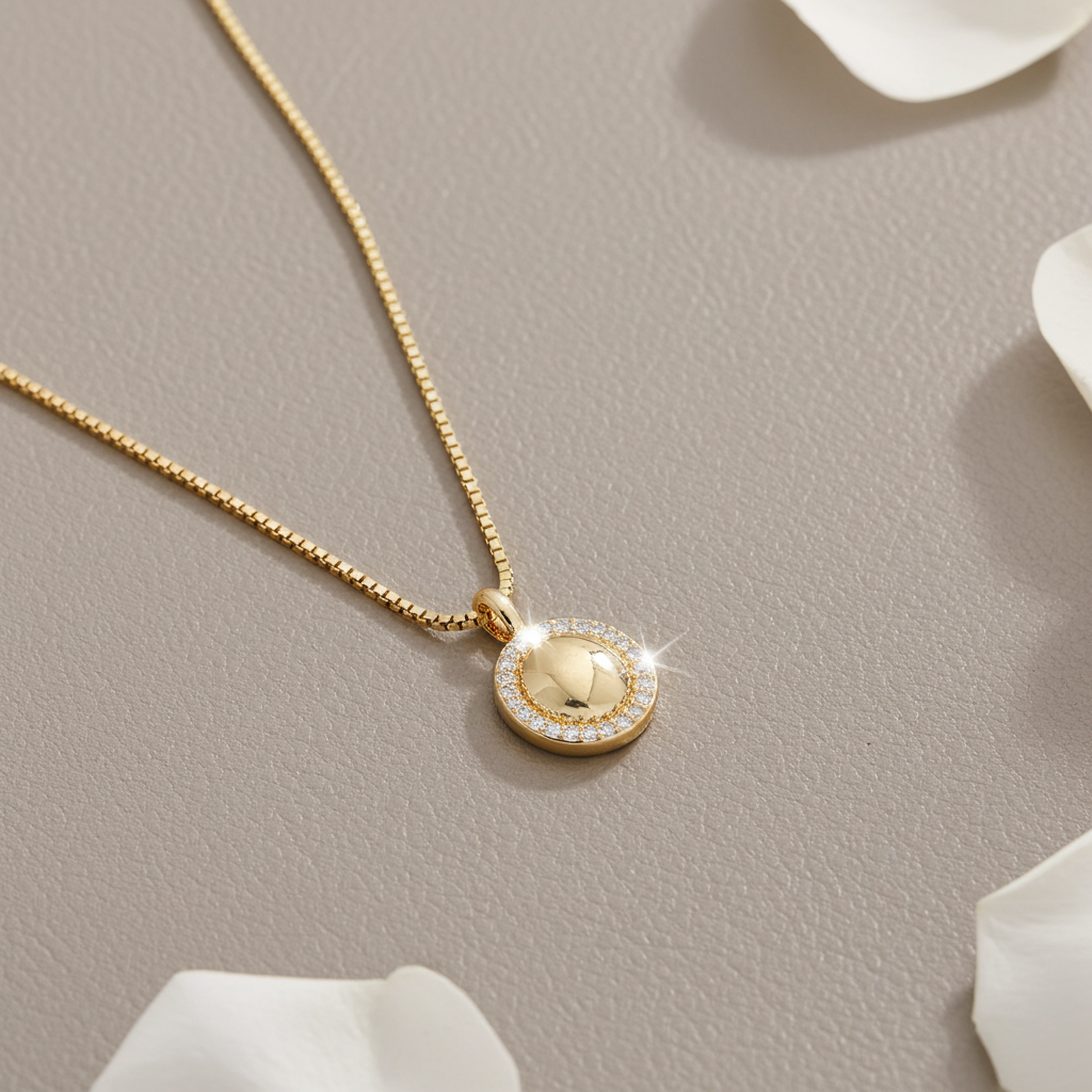 8 Karat Oval Plade Halskæde