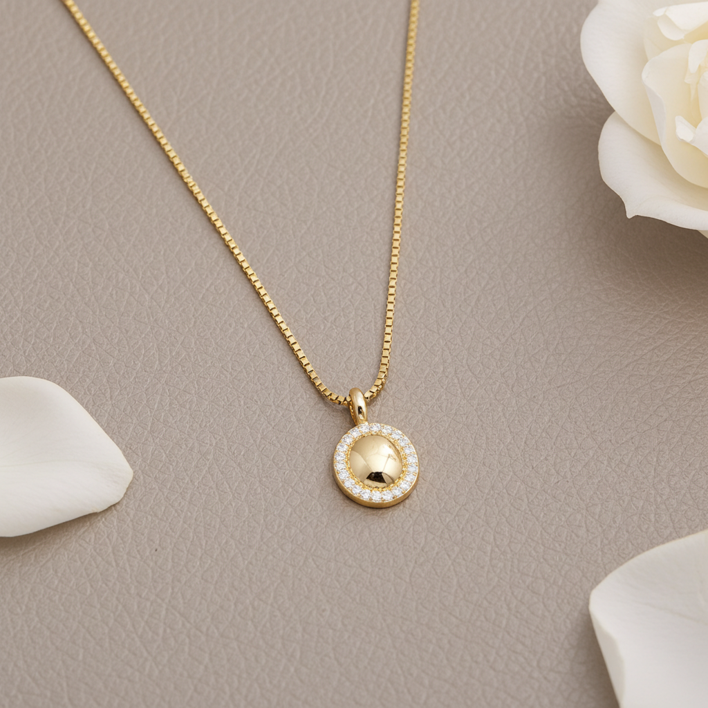 8 Karat Oval Plade Halskæde