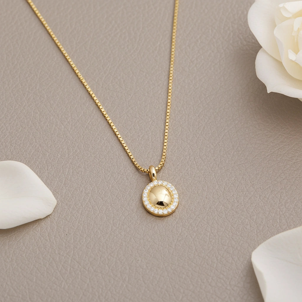 8 Karat Oval Plade Halskæde