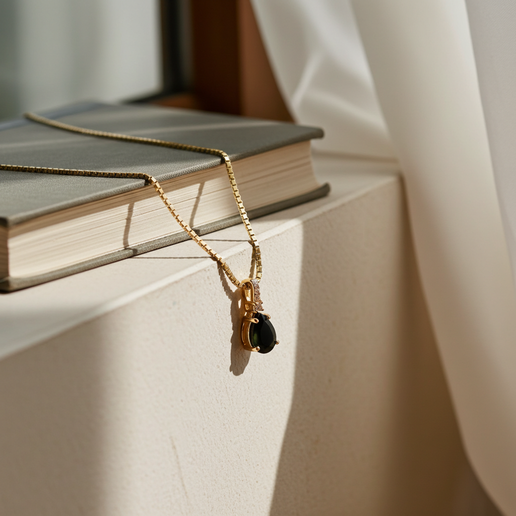 8 Karat Sort Nano Glas Halskæde