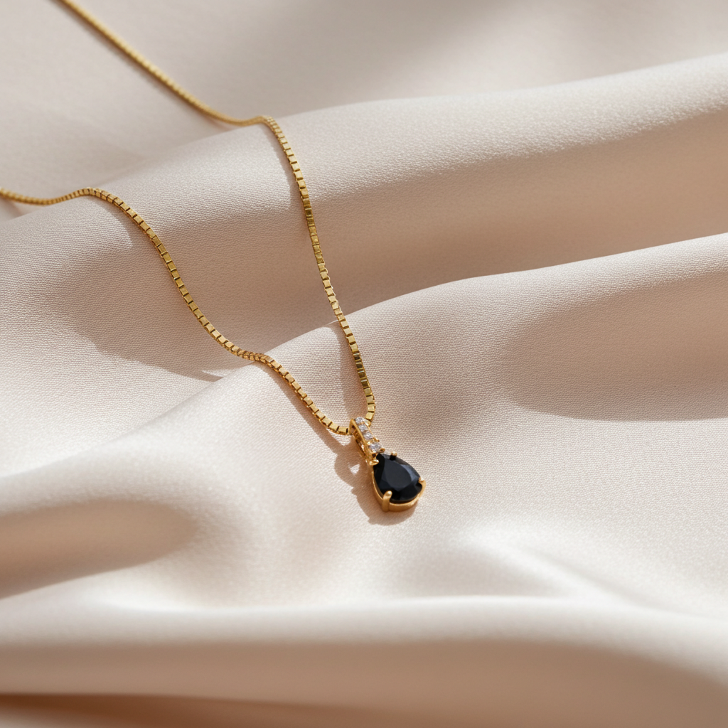 8 Karat Sort Nano Glas Halskæde