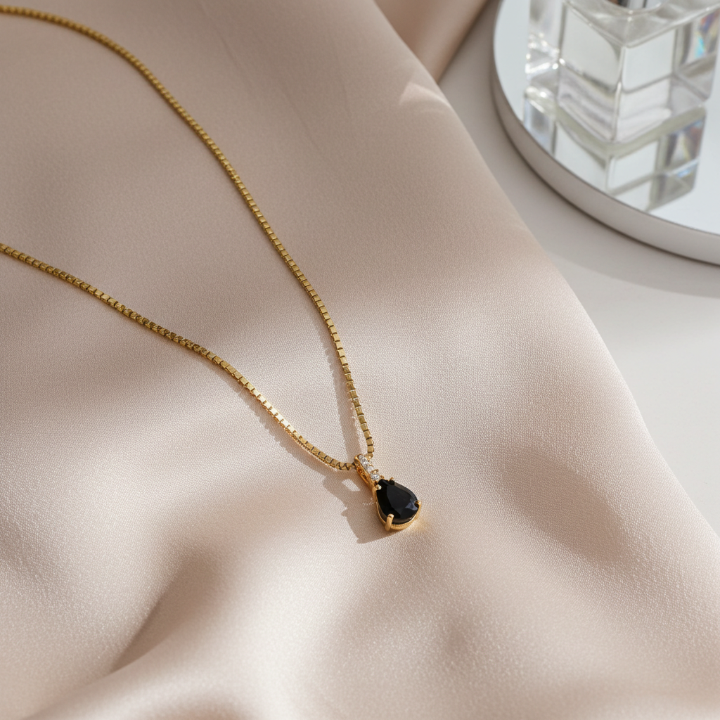 8 Karat Sort Nano Glas Halskæde