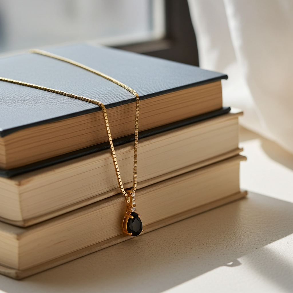 8 Karat Sort Nano Glas Halskæde