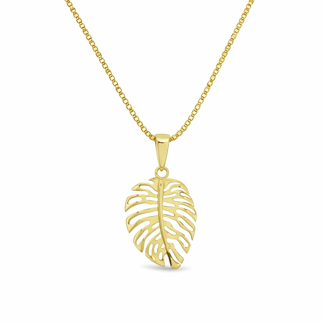 8 Karat Udskåret Blad Vedhæng
