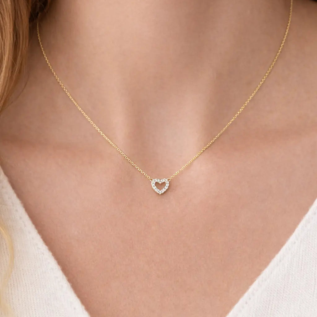 9 Karat Funklende Guldhjerte