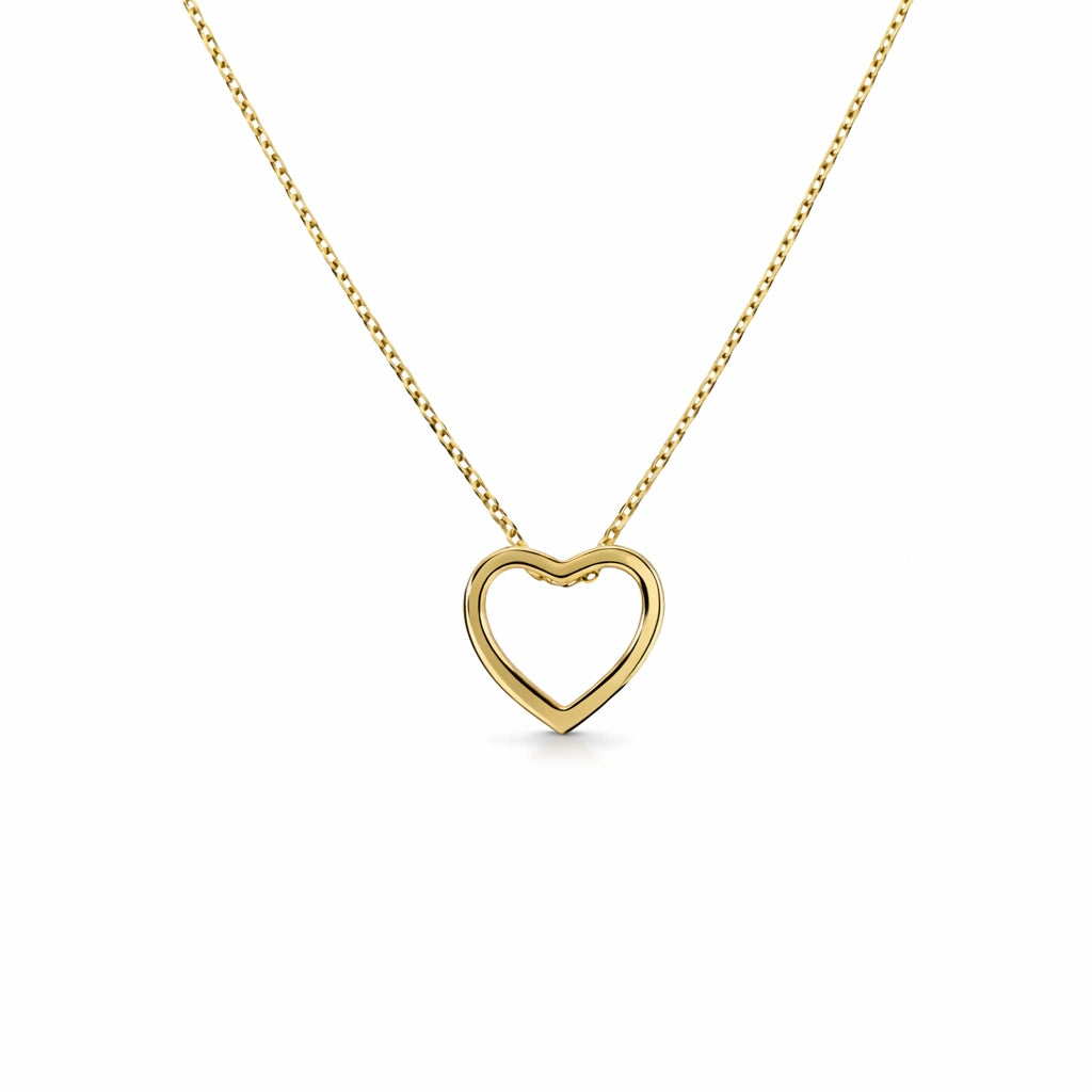 9 Karat Guldhjerte Halskæde
