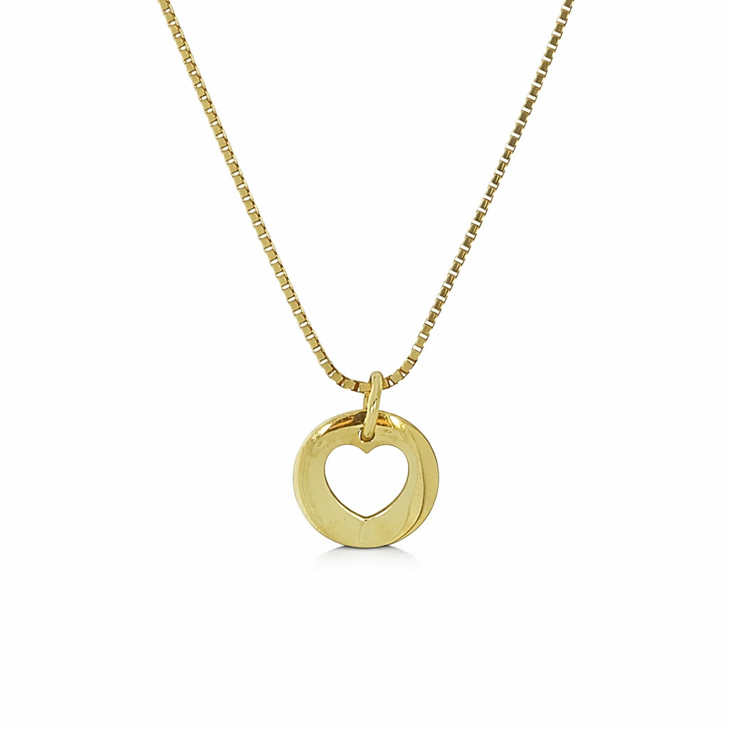 9 Karat Hjerte Plade Vedhæng