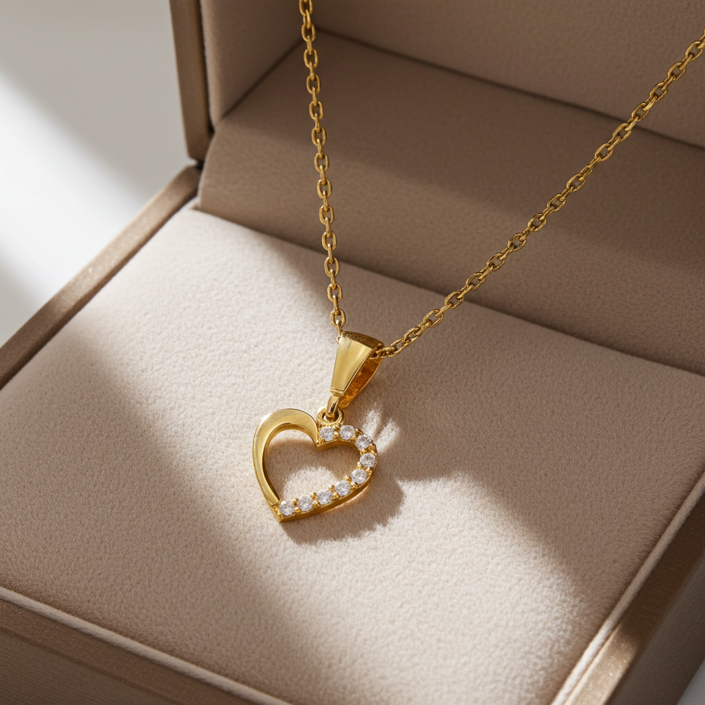 9 Karat Hjerte Vedhæng