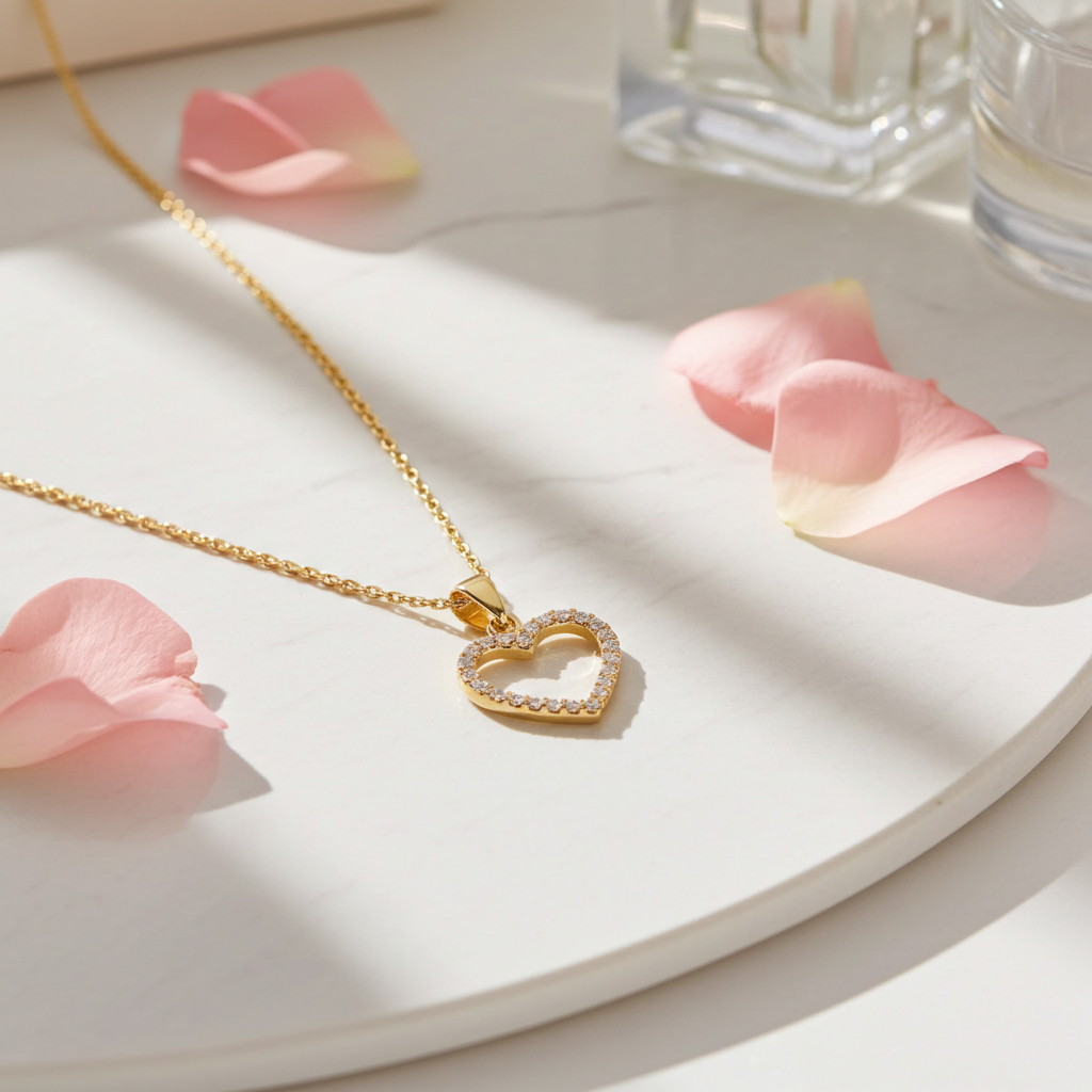 9 Karat Hjerte Vedhæng