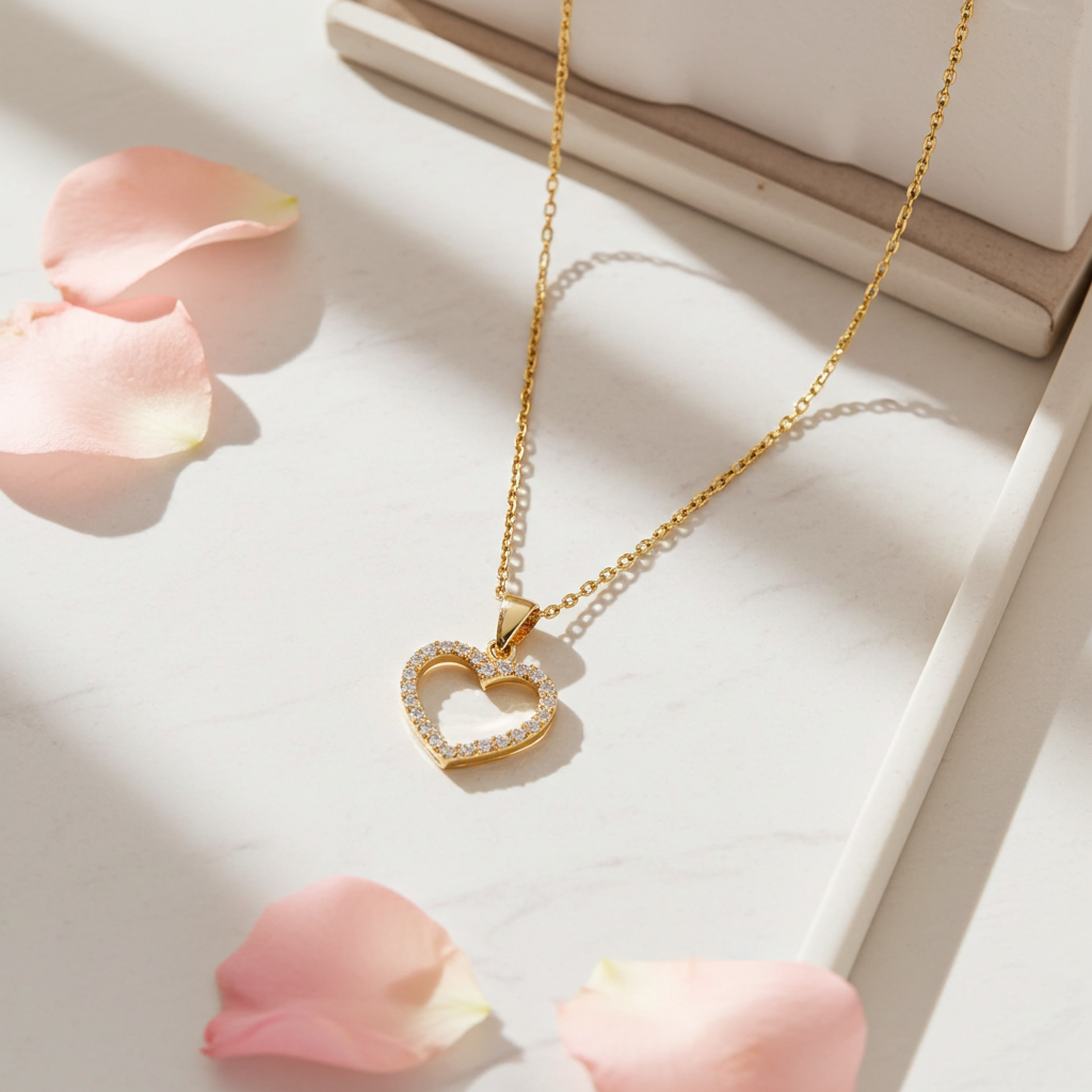 9 Karat Hjerte Vedhæng