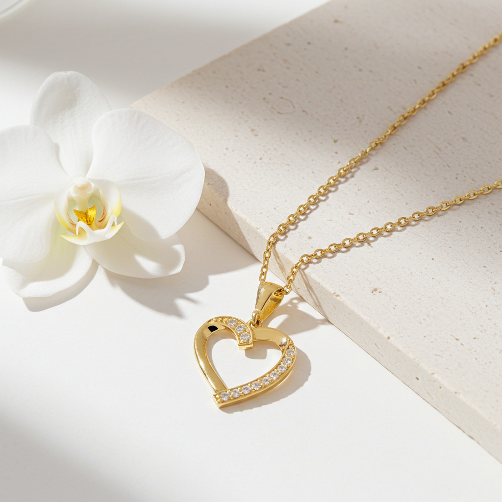 9 Karat Hjerte Vedhæng