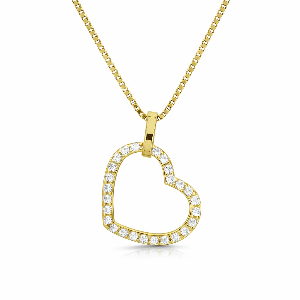 9 Karat Asymmetrisk Hjerte Vedhæng