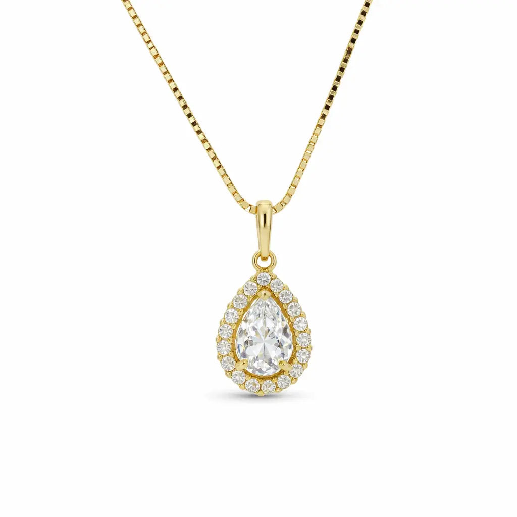 8 Karat Dråbeformet Roset Vedhæng