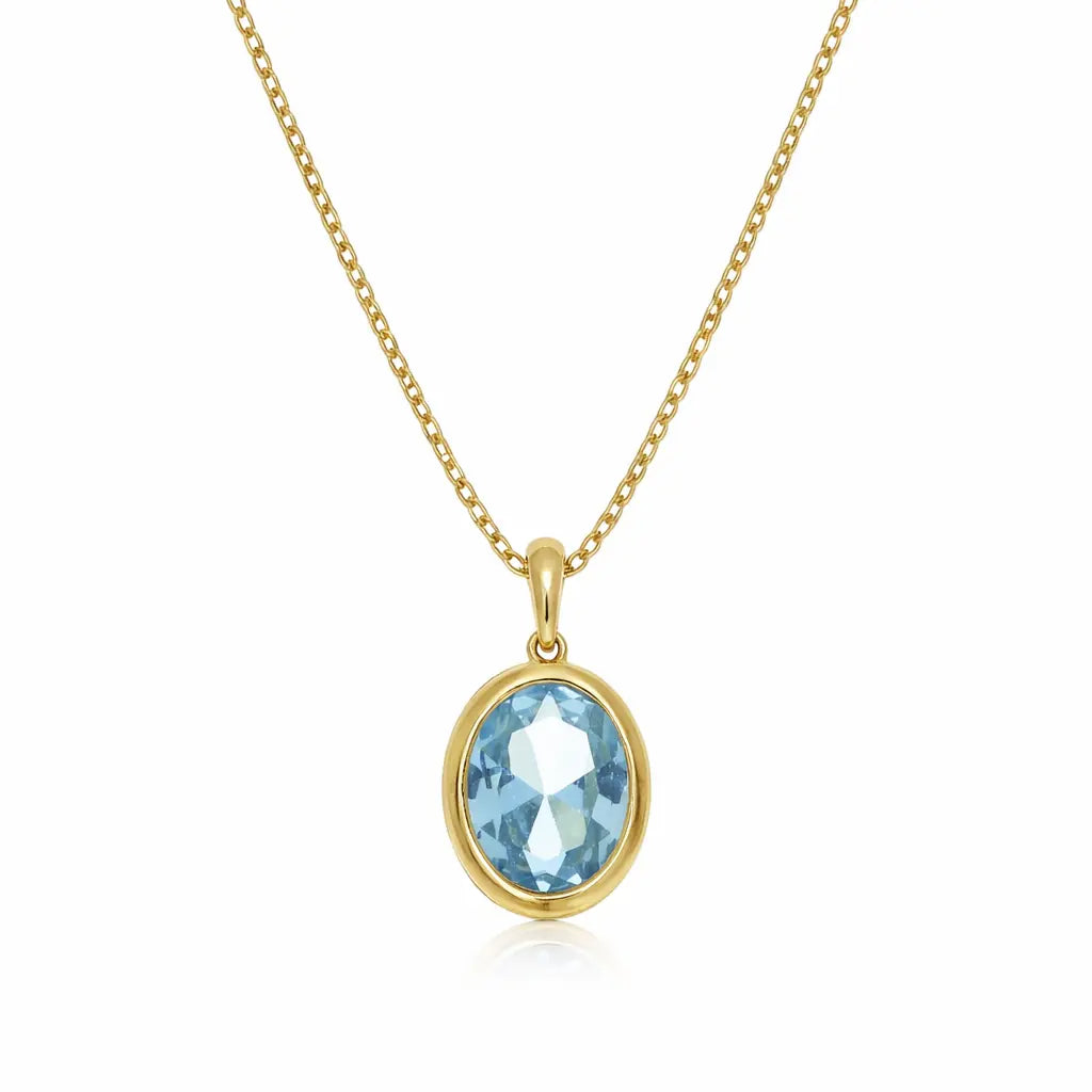 8 Karat Blå Akvamarin Vedhæng