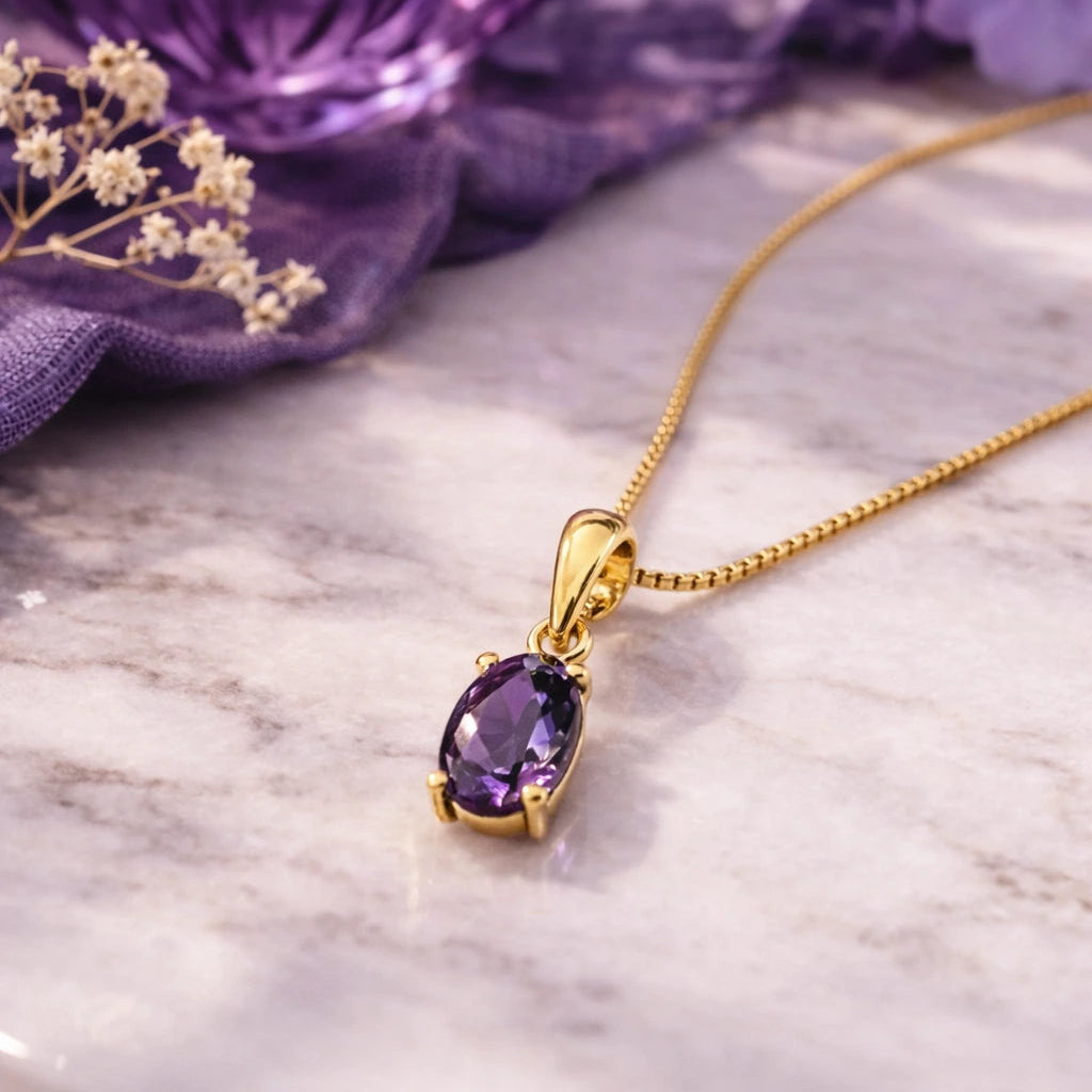 8 Karat Lilla Ametyst Vedhæng