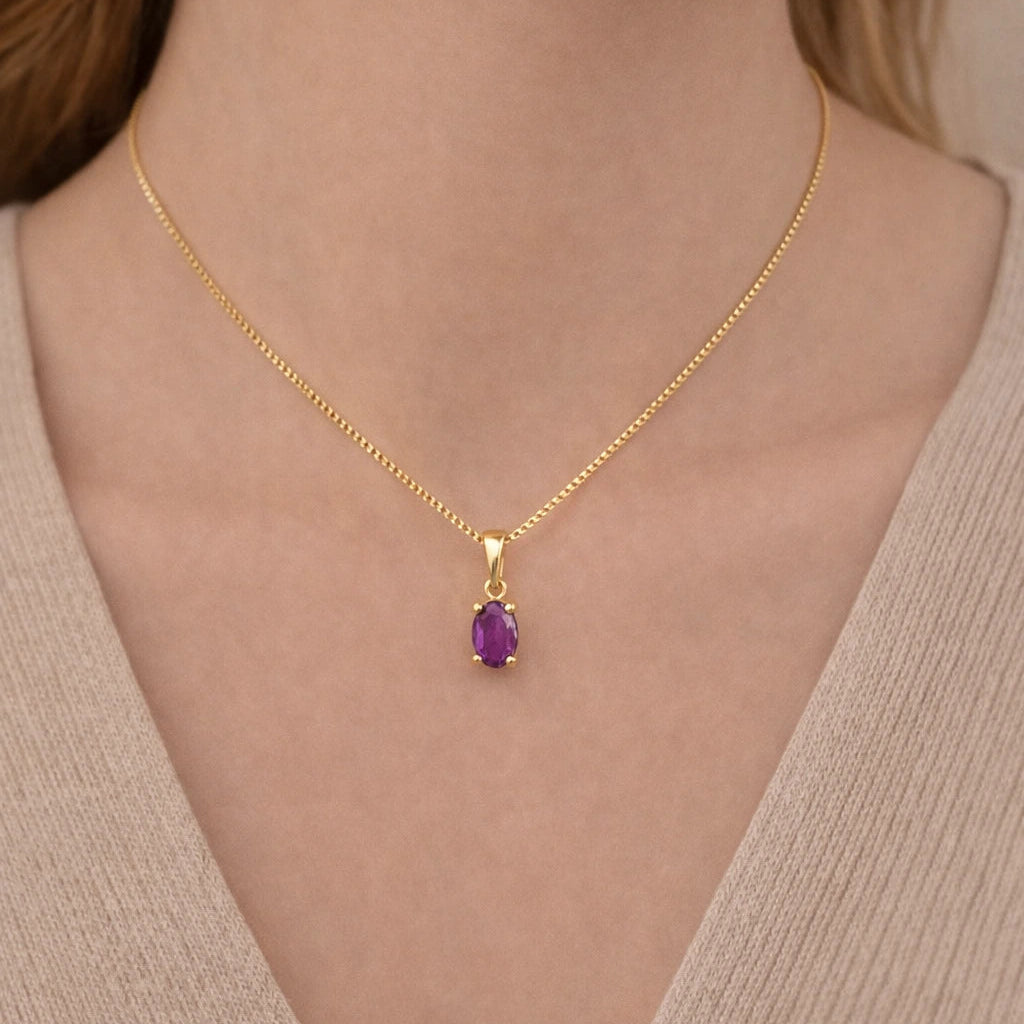 8 Karat Lilla Ametyst Vedhæng