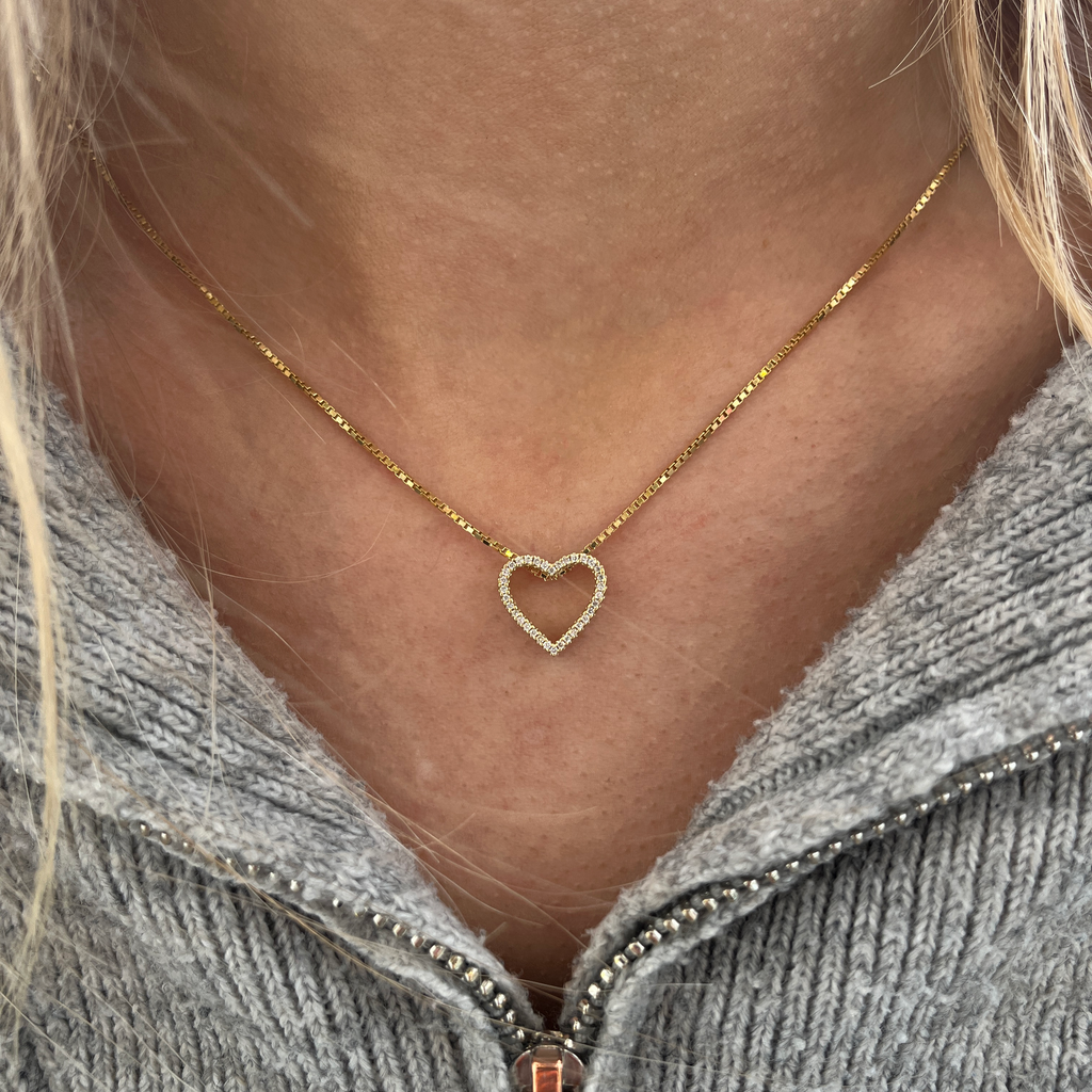 9 Karat Brillant Hjerte Vedhæng
