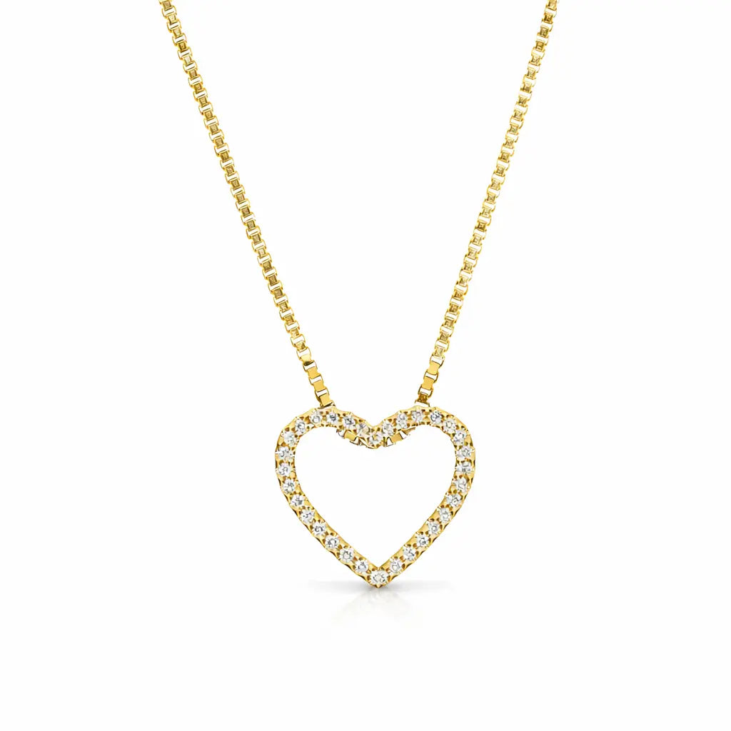 9 Karat Brillant Hjerte Vedhæng