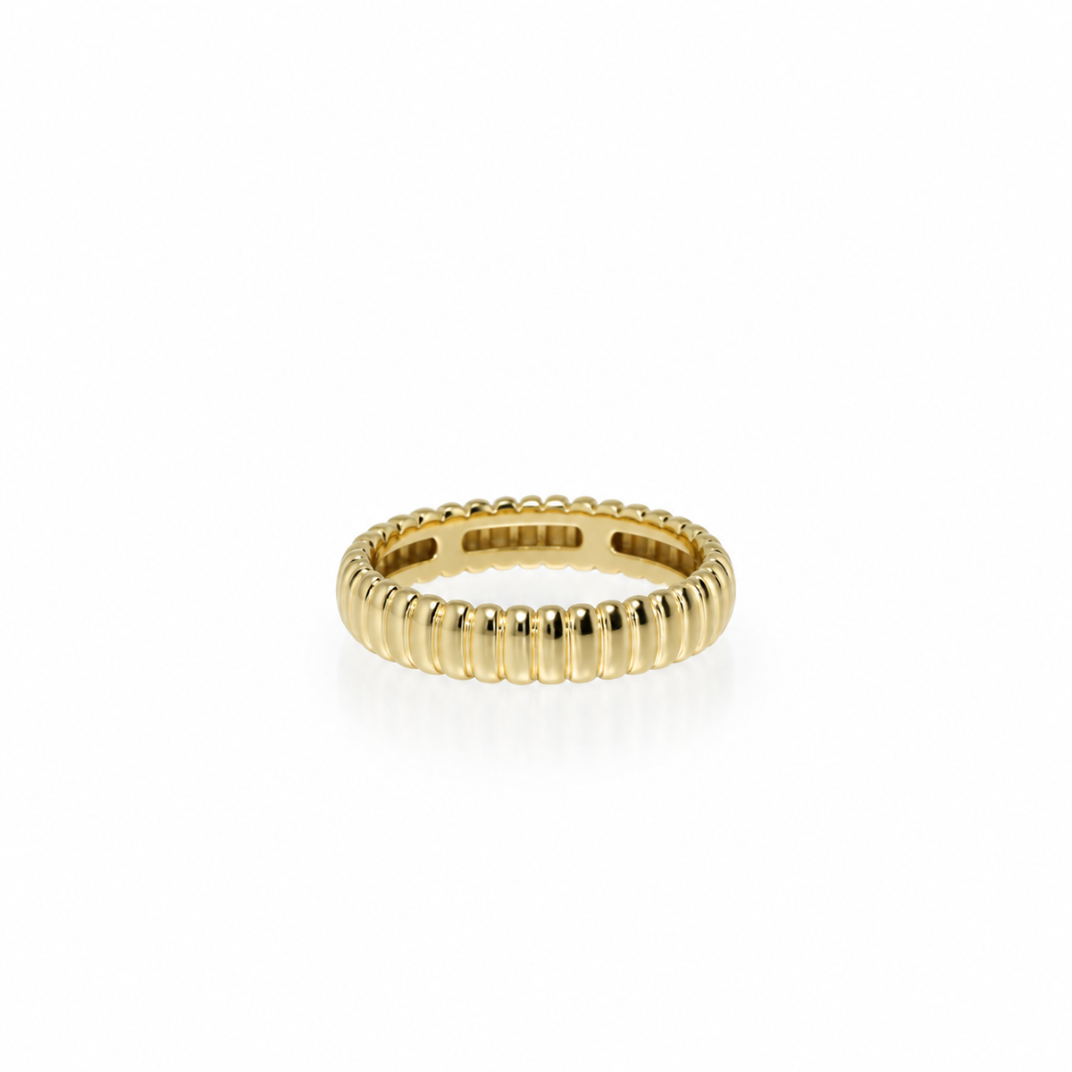 8 karat guldring med rillet design