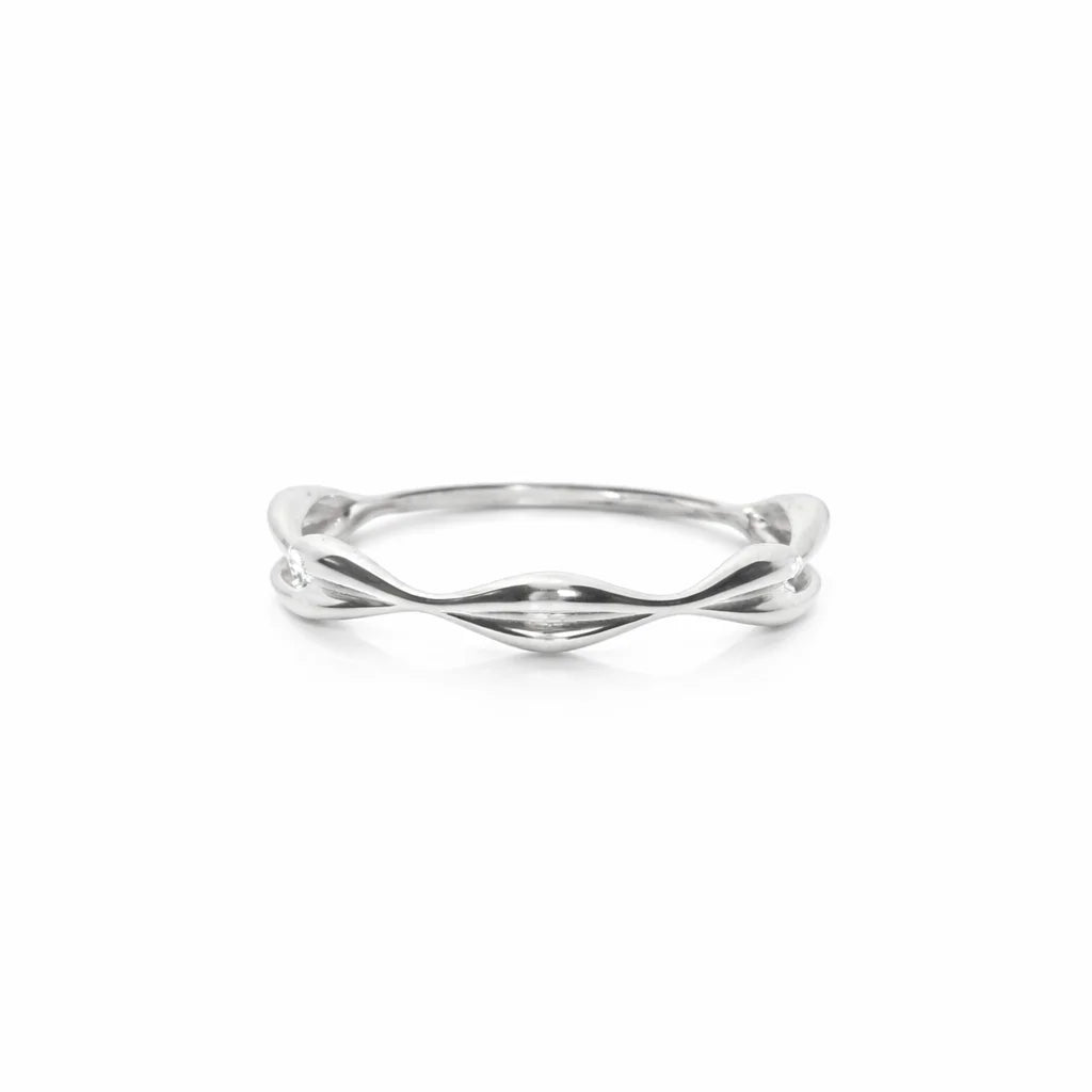 8 Karat Hvidguld Bølget Ring