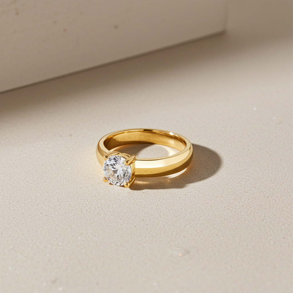 8 Karat Chunky En-sten Ring