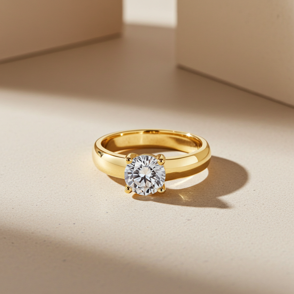 8 Karat Chunky En-sten Ring
