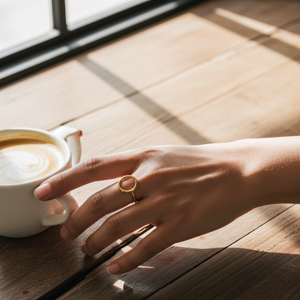8 Karat Cirkel Ring