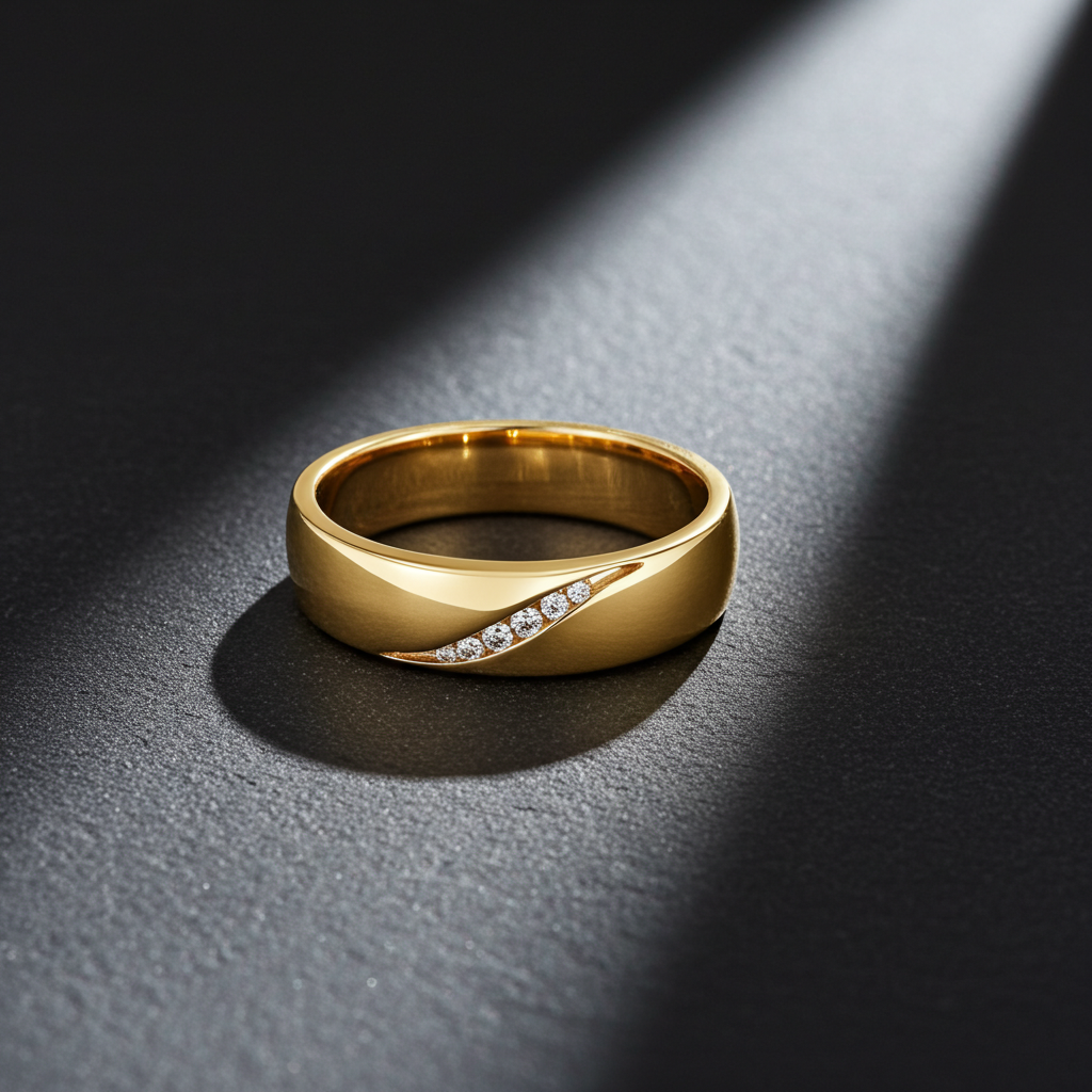 8 Karat Golden Bold Ring