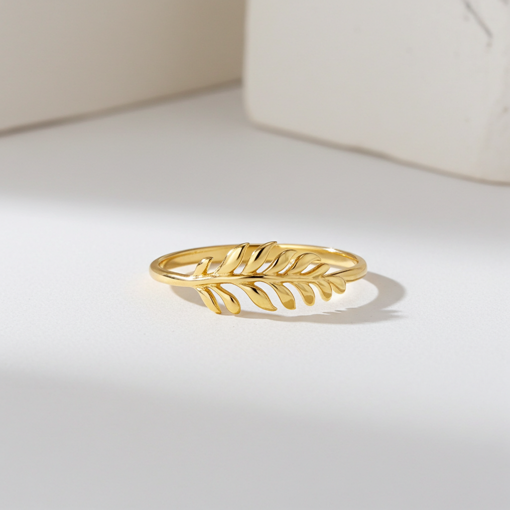 9 Karat Blad Ring