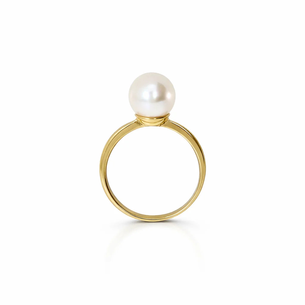 8 Karat Ferskvandsperle Ring