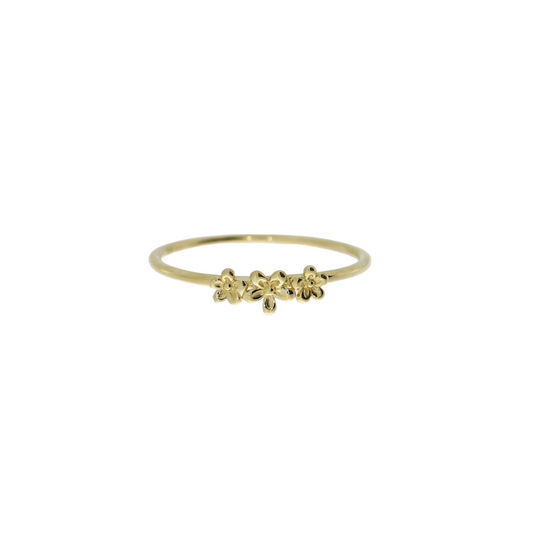 8 Karat Guldring m. Blomster