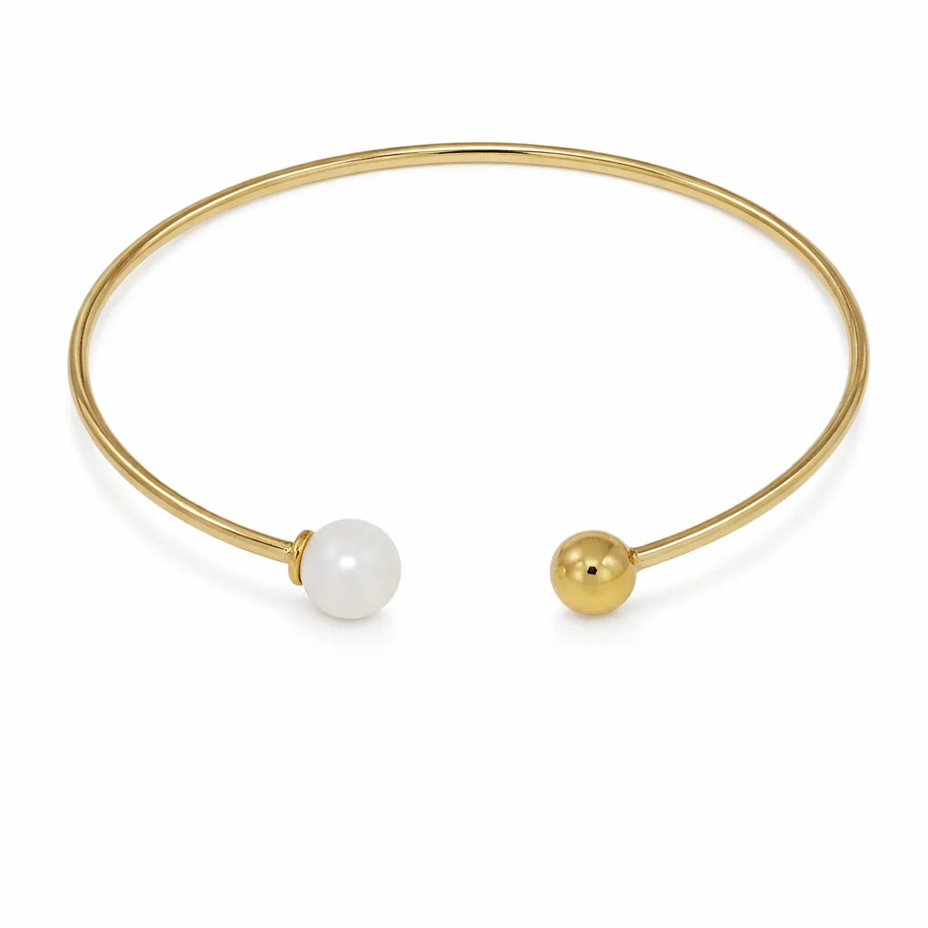 9 Karat Armring m Ferskvandsperle