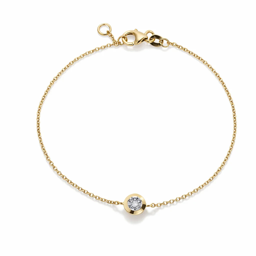 9 karat guldarmbånd med brillant