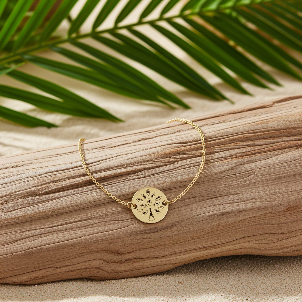 9 karat guldarmbånd med livets træ