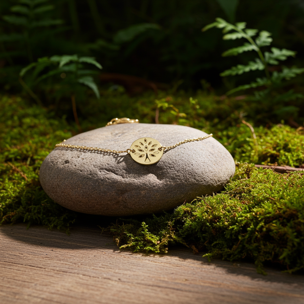 9 karat guldarmbånd med livets træ