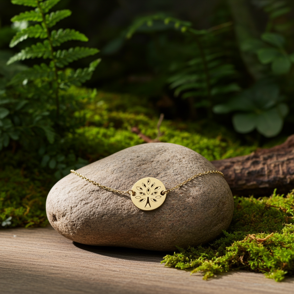 9 karat guldarmbånd med livets træ