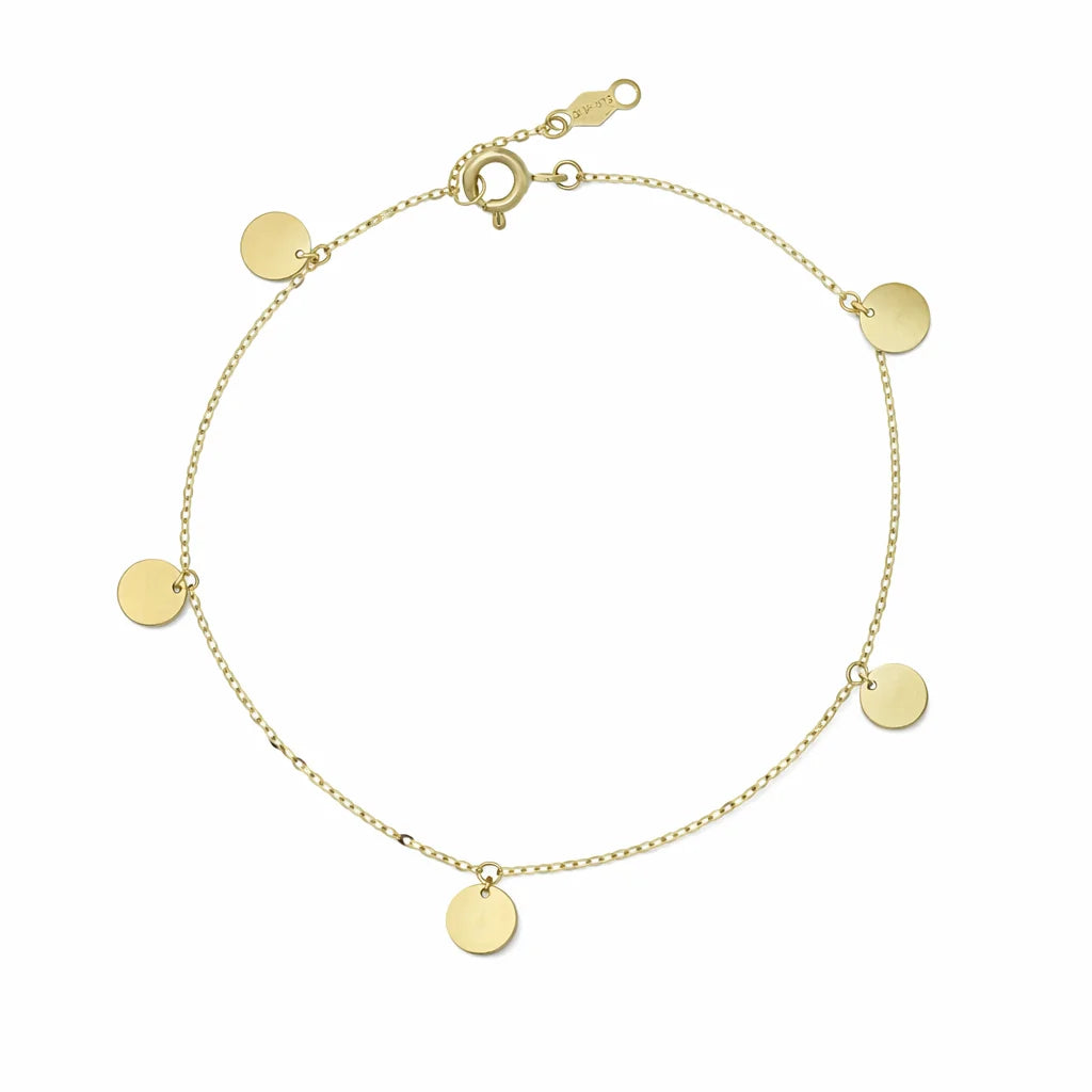 9 karat guldarmbånd med plade vedhæng