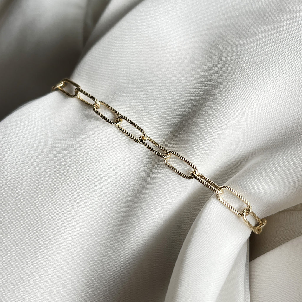 9 karat guldarmbånd i led